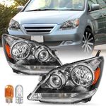 SOCKIR Headlight Assembly Replacement Pair for 2005 2006 2007 Honda Odyssey Factory Halogen Headlamp (L+R)