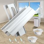 gulrear Dual Hose Portable Air Conditioner Window kit, Window Seal Plates for Portable AC vent kit Length from 25" to 60" for 5.9" Diameter Exhaust and 5.0"Intake Outlet Dual Hose Portable AC