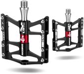 ROCKBROS 4 Bearings Mountain Bike Pedals MTB Padals Platform Flat Bike Pedals Aluminum Alloy 9/16"