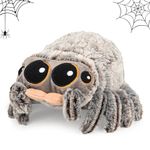 COLEESON Spider Plush Toy, 8.2 inch Cute Big Eyes Spider Stuffed Animal, Halloween Simulation Animals Plush Toy, Halloween and Christmas Birthday Gift for Kids Adult