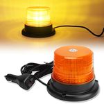 OPP ULITE Amber Strobe Beacon Light Emergency Magnetic 7 Flashing Mode 30W 12V-24V Strobe Flashing Lights for Vehicle Forklift Truck Tractor Golf Carts UTV Car Bus (WL-820 CA)