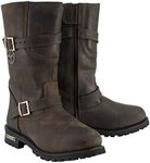 Milwaukee Leather Men's Classic Distressed Brown Leather Motorcycle Engineer Boots MBM9063-9.5