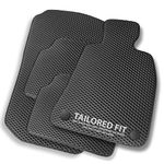 Car Mats to fit Santa Fe HYBRID (7 Seater) 2021+ Black Rubber Look - Black Leatherette Trim - All Weather Black EVA Floor Mats [BLKEVA-2614]