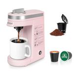 CHULUX Single Serve Coffee Maker,One Button Operation with Auto Shut-Off for Coffee and Tea with 5 to 12 Ounce,Pink