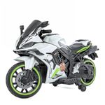 Alstoy RR Kids Electric Ride-On Toy Bike | 12V Rechargeable Battery Operated for Kids | Bluetooth Music | 70kg Capacity | BIS/ISI Approved | Ages 5to12 Years | 6-Month Warranty | Large | Green+White