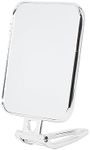 Naapesi Makeup Mirror with Stand, Vanity Mirror Hand Mirror Travel Handheld Mirror Double Sided 270 Degree Swivel Foldable Table Desk Counter top Mirror Bathroom Shaving Make Up Mirror (silver)