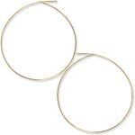 Humble Chic Thin Hoop Earrings for Women - Hypoallergenic Lightweight Wire Threader Loop Drop Dangles, Safe for Sensitive Ears, 18K Yellow - 2.5 inch, Gold-Electroplated, XL Extra Large Hoops, 64mm