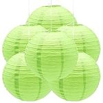 CEEYSEE 6 Pcs Paper Lanterns 12 Inch Green Chinese Japanese Round Hanging Decoration Paper Lanterns for Halloween Wedding Birthday Paper Lanterns Party Decorations (Green/DLCLS)