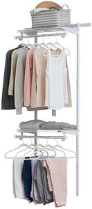 Rubbermaid Configurations Custom Closet Kit, 2-4 Ft. Adjustable Metal Wire Shelving, White Finish, Expandable Organization System, Hardware Included, for Home Closet/Pantry/Laundry/Mudroom