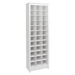 Prepac Elegant White Shoe Storage Cabinet, Space-Saving Solution with Cubbies for 36 Pairs, 13"D x 23.5" W x 72.5" H