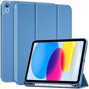 ProCase for iPad (A16) 11th Generation 11 Inch 2025/ iPad 10th Generation 10.9 Inch 2022 Case with Pencil Holder, Hybrid Cover with Soft TPU Back, Supports Touch ID, Auto Wake/Sleep -Blue