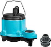 Little Giant 6-CIM-R 115-Volt, 1/3 HP, 2750 GPH Manual Submersible Sump/Utility Pump with 25-Ft. Cord, Blue, 506274