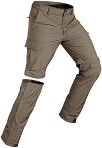 Wespornow Men's-Convertible-Hiking-Pants Quick Dry Lightweight Zip Off Breathable Cargo Pants for Outdoor, Fishing, Safari (Brown, 7X-Large)