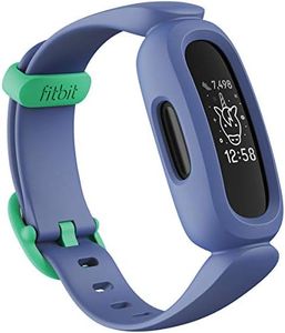 Fitbit Ace 3 Activity Tracker for Kids with Animated Clock Faces, Up to 8 days battery life & water resistant up to 50 m,Blue/Green
