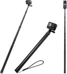 TELESIN Ultra Long Selfie Stick Compatible with GoPro Hero10/9/8/Max/7/6/5，Insta 360 One R/Rs One X, Osmo Action, 6 Lengths Carbon Fiber Lightweight Pole Monopod 118"/3 Meters Upgraded Selfie Stick