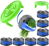 10 PCS Weed Eater String Compatible with Kobalt 40V Cordless String Trimmer KST 120X, KST 120X-06, 0.065-Inch Dual Blue Round Line, Replacement Trimmer Spools and Cap, 8 Spools and 2 Caps