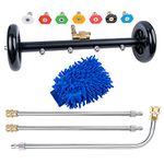 Dual-Function Undercarriage Pressure Washer, 16 Inch Surface Cleaner for Pressure Washer 4000 PSI, Underbody Car Wash Water Broom Undercarriage Cleaner, 3 Pieces Extension Wand