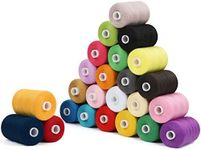 Curtzy 24 Pack/1000 Yards Polyester Sewing Machine Thread Spools Set in Assorted Colours - 6cm/ 2.36 Inch Spools with 914m of Thread - Bobbin Spool Kit in 24 Colours for Hand and Machine Embroidery