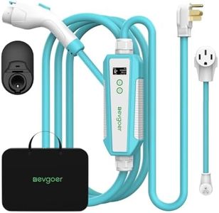 EG evgoer Level 2 EV Charger, 40A 240V Portable EV Home Charging Station, Schedule Time 8-40A Adjustable Current Electric Vehicle Charger Compatible with All J1772 EVs (20 ft)