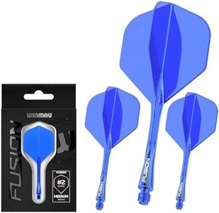Winmau Darts Fusion Integrated Flight & Shaft System - No.2 Shape & Design - Blue Colour, Short Length