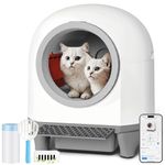 Devoko 98.5L Self Cleaning Cat Litter Box APP Controlled Automatic Litter Tray with 9 Safety Sensors | Extra Large Enclosed Litter Box forMultiple Cats|Quiet & Energy Efficient| Smart Anti-Pinch Robot