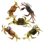 5 Pack Soft Fish Fishing Crab Lures Bait Artificial with Sharp Hooks Simulation Saltwater Lure Fishing Tackle Accessory Tool