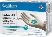 CareMates Latex Medical Exam Gloves, Powder Free, Extra Strong, 5 Mil Thick, Certified for Home Infusion, First Aid, Food Safe, Cleaning Gloves, Large, 50-Count