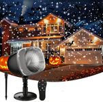 Christmas Snowfall Projector Lights, Holiday Projector Lights Waterproof Snow Flurries Landscape Spotlight with Remote for Xmas Party Wedding Decor