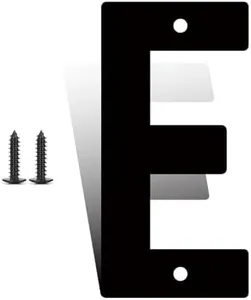 28 Inch Modern Metal House Numbers, Metal Address Numbers and Letters, Black Door Mailbox Number, House Address Letter and Number for Office Home Farm Outside (E)