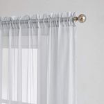 WARM HOME DESIGNS Extra Long Grey Silver Sheer Window Scarf. Valance Scarves are 56 X 216 Inches in Size. Great As Window Treatments, Bed Canopy Or for Decorative Project. AM Silver 216"