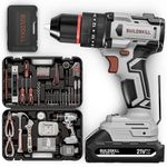 BUILDSKILL 175 Pcs 21V BLDC Cordless Drill Machine Toolkit | 40NM Torque | Copper Motor | Impact & Drill | 2-Speed 400/1400 RPM | 10mm Metal Keyless Chuck | Forward-Reverse | Professional & DIY Use