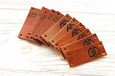 Personalized leather labels for handmade items, custom clothing labels