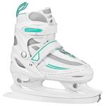 Lake Placid Summit Girl's Adjustable Ice Skate White/Mint Medium (1-4)