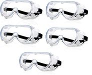 K T I® Anti Fog ye Protection Anti-Droplets Safety Goggles Glasses Eyeglass with Clear Polycarbonate Lens for Medical & Lab - (Pack of 5)