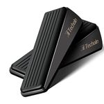 Techoln Door Stoppers for Bottom of Door, Metal and Rubber Door Stop, Doorstops for Inside Door, Door Wedge Holder Blocker for All Floor Surfaces, Easy Storage Wall Security (2, Frosted Black)