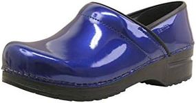 Sanita Patent | Professional Closed Clog | Original Handmade for Women | Anatomically Shaped Footbed with Soft Foam, Blue, 10 US