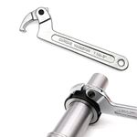 JZK 32-75mm, C Spanner with Adjustable Hook, Adjustable Hook Wrench, Vanadium Steel C Wrench for Tightening Side Slot Nuts on Collars Lock Nuts and Bearings