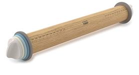 Joseph Joseph Adjustable Rolling Pin, Wood, Pastel, 16