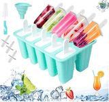 Popsicle Molds | 10 Pieces Ice Lolly Mould | Reusable Food Grade Silicone Ice Cream Mould,(BPA) Free,with Cleaning Brush and Funnel