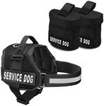 Service Dog Vest Harness with 2 Removable Saddle Bags, Dog Backpack with Reflective Service Dog Velcro Patches, by Industrial Puppy