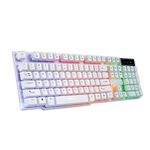 HHmei Colorful Crack Led Illuminated Backlit USB Wired Pc Rainbow Gaming Keyboard - R260 Colorful Backlit Keyboard Cf LOL Professional Gaming Keyboard Luminous USB Cable Gaming Keyboard White