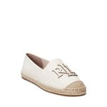 LAUREN Ralph Lauren Women's Cameryn Espadrile Ballet Flat, Soft White/Natural/Soft White, 8