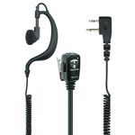 TechSide Headset Microphone with Coiled Dual Cable 2-Pin Midland | For Two-Way Radios | Compatible with G7 pro G8 G9 pro M24 M48 M99 XT30 XT50 XT70 | Surveillance Security SoftAir