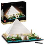 LEGO Architecture Great Pyramid of Giza Set, Home Decor Model Building Kit, Gift Idea for Adults, Men, Women, Mum, Dad, Creative Activity, Famous Landmarks Collection 21058