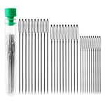 AIEX 30pcs Big Eye Hand Sewing Needles Large Eye Stitching Needles in a Clear Tube Upholstery Needles Set 1.6” 2” 2.4”