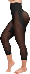 SHAPELLX Shapewear for Women Capris Leggings Tummy Control Underwear High Waist Body Shaper Butt Lifting Seamless Panties Black