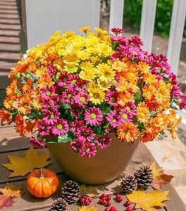 Artificial Flowers for Outdoors Spring Decoration, 6 Bundles Fake Flowers Daisy Bouquet Silk Flowers for Outside Look Real UV Resistant Faux Flower Plant for Planter Front Door Porch Patio Home, Mixed