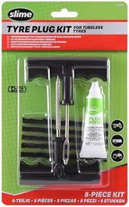 Slime 20500 Tyre Repair Reamer Plug Kit, Medium Heavy Duty Strings, T Handle Type and Plug Bond, 8 piece set