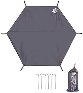 Hikeman Hexagonal Tent Footprint,1-4 Person Ultralight Waterproof Tent Tarp Ground Sheet Mat with 6 Tent Stakes for Camping Hiking Picnic Backpacking (Gray 8.5' X 7.2')