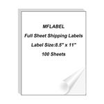 MFLABEL 100 Full-Sheet 8-1/2" x 11" Shipping Labels Address Labels (100 Labels)